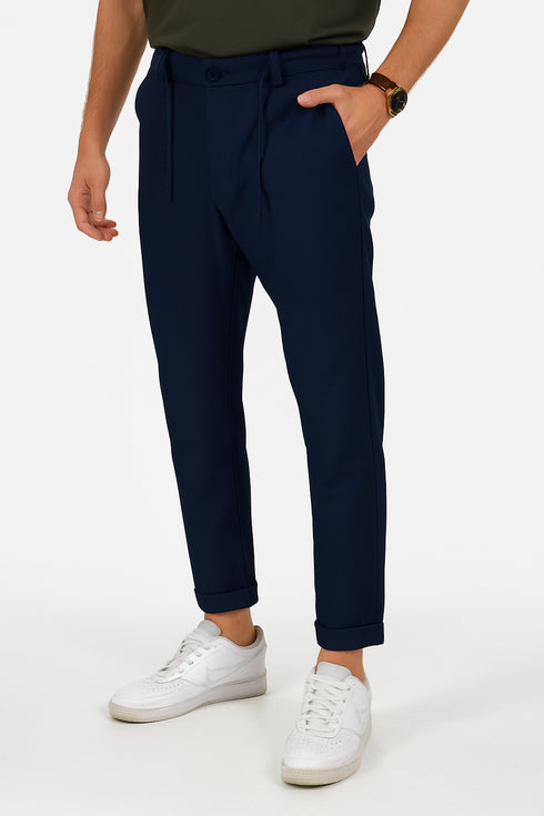 Ανδρικό Παντελόνι Chino με Λάστιχο στη Μέση Μπλε Brand's